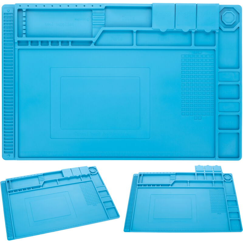 Tappetino per saldatura in silicone con organizer 450 x 300 mm