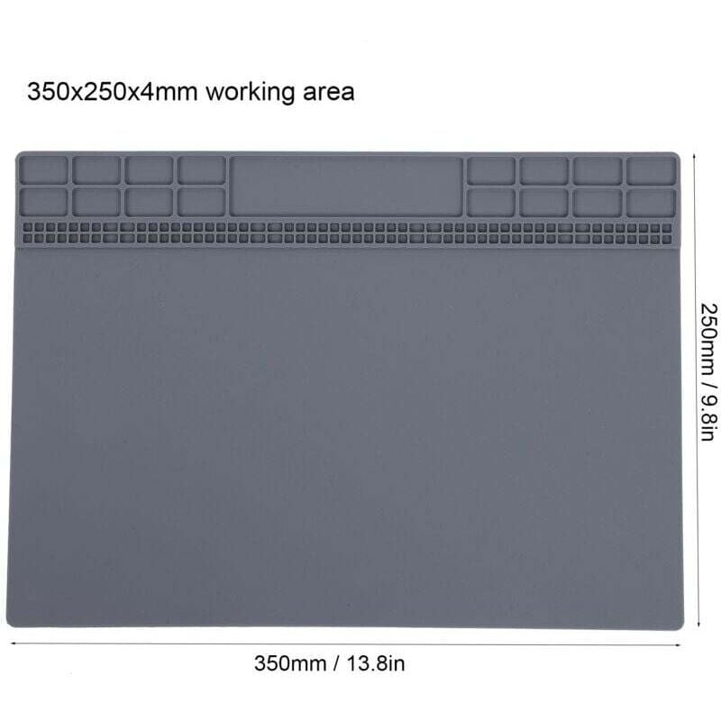 Image of Tapis De Soudure Silicone Résistant À La Chaleur 350x250x4mm Pour Électronique Outils