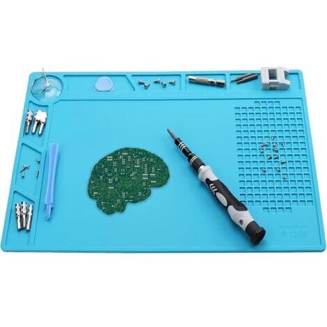 Tapis de Soudure, Tapis de Soudure Magnétique, Tapis en Silicone Résistant à la Chaleur Jusqu'à 500 °C, 34x23cm Tapis de Travail de Soudure, Avec Echelle et Position des vis, pour Pistolets à Souder