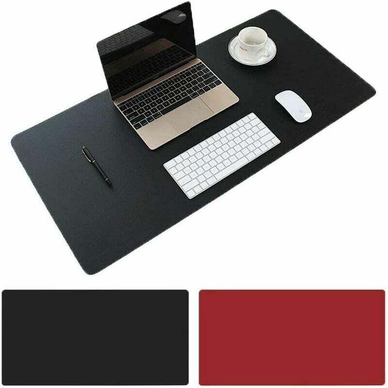 Noir + Rouge Tapis de Souris Bureau, 800 x 400x2mm Ultra mince Anti-dérapant et étanche pu cuir tapis de bureau Super-Portable tapis de bureau avec