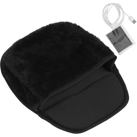 Tapis de souris chauffant USB - Chauffage mains ergonomique pour bureau - Accessoire gaming et travail noir unisexe