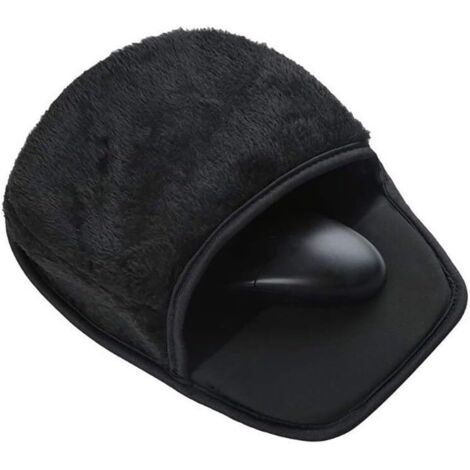 Tapis de souris chauffant USB - Chauffe-mains universel en peluche avec protège-poignet - Pour homme et femme,