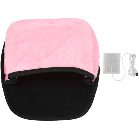 Tapis de souris chauffant USB pour ordinateur - Chauffage mains confortable - Accessoire bureau rose pour hommes et femmes