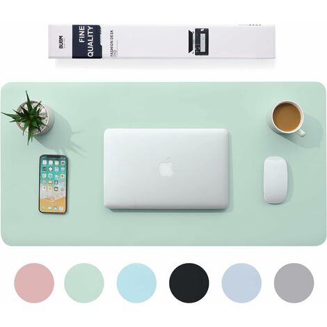 Tapis de souris de bureau multifonctionnel, tapis de bureau en cuir PU imperméable de 80 x 40 cm, tapis de souris ultra-fin, tapis de bureau antidérapant, pour le bureau et la maison-vert