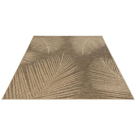 Tapis de style jute pour l'intérieur et l'extérieur, résistant aux intempéries, couleur naturelle, 240 x 340 cm