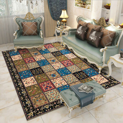 Tapis de style nordique Tapis antidérapant (120x160cm Style damier) Jmax