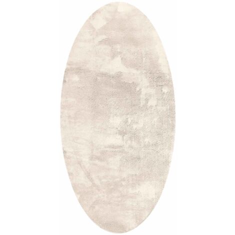 Tapis de surface ovale HUARTE Beige 100 x 200 cm 100% Polyester
