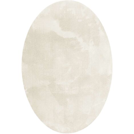 Tapis de surface ovale HUARTE Crème 120 x 170 cm 100% Polyester