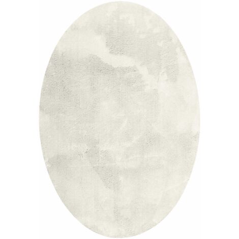 Tapis de surface ovale HUARTE Crème 140 x 200 cm 100% Polyester