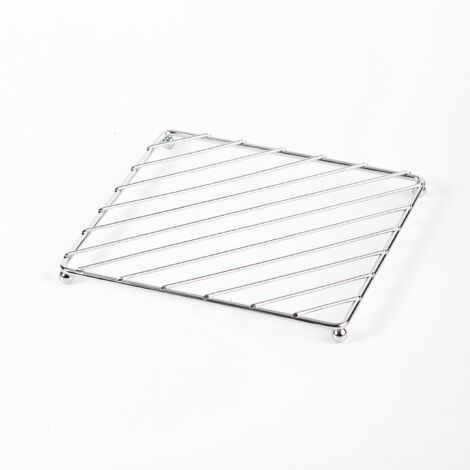 Tapis de table en acier inoxydable, argenté, 18,5 x 18,5 cm, 1 pièce Tapis résistant à la chaleur Support pour casseroles et plats