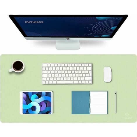 Tapis de table, sous-main, sous-main en cuir PU 80 x 40 cm, sous-main pour ordinateur portable, sous-main étanche pour le bureau ou la maison, double face