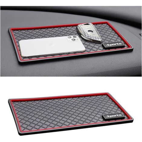 Tapis De Tableau De Bord Antidérapant pour Voiture, Tapis Antidérapant Universel pour Tableau Bord, Voiture Dash Mat Anti-Slip Lunettes Soleil GPS avec Clé(Texture à Carreau)