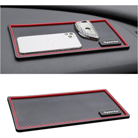 Tapis De Tableau De Bord Antidérapant pour Voiture, Tapis Antidérapant Universel pour Tableau Bord, Voiture Dash Mat Anti-Slip Lunettes Soleil GPS avec Clé(Texture Fibre Carbone)