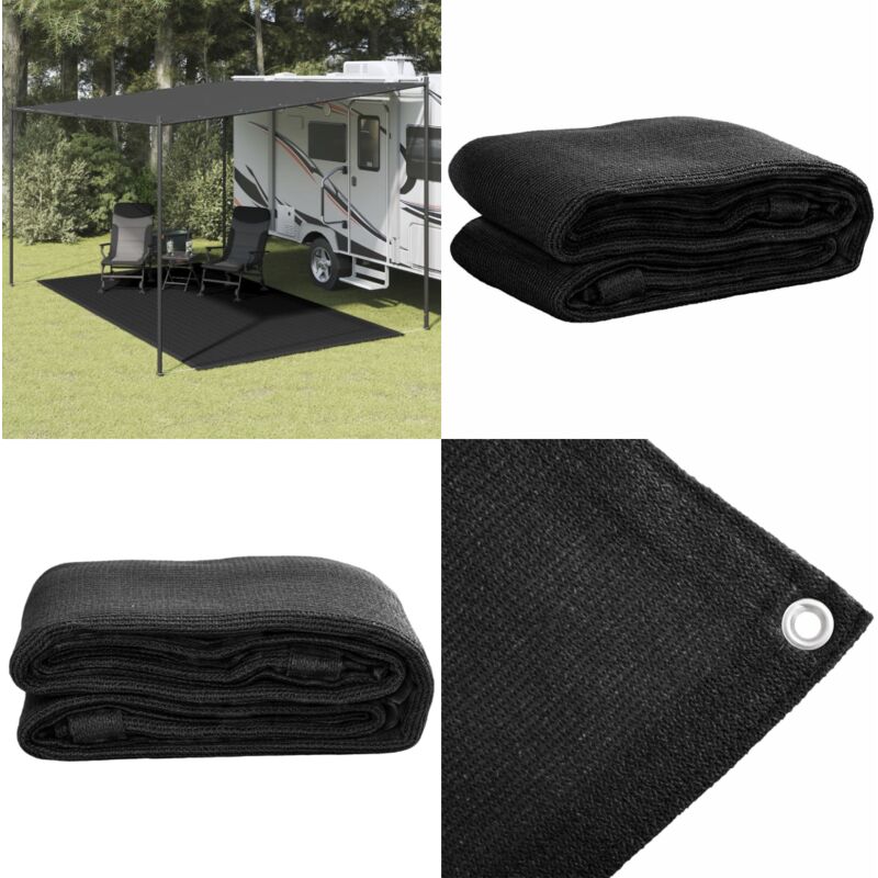 Tapis de tente 200x400 cm Noir - Tapiss De Tente - Tapis De Camping - Tapis Extérieur - Tapis Résistant À L'eau - Tapis Respirant - Home & Living
