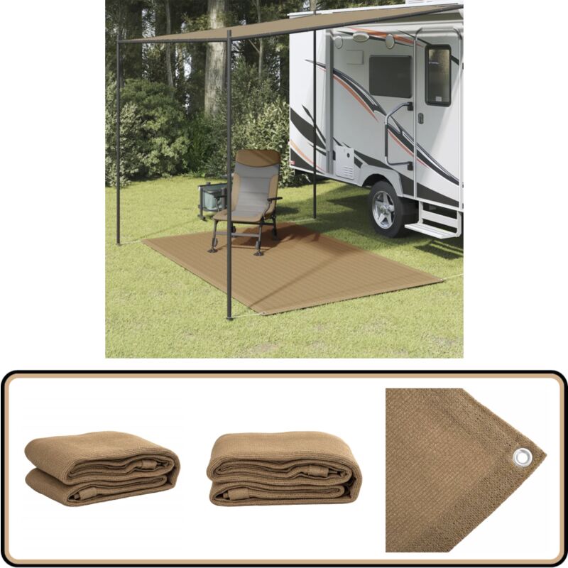 Tapis de tente 250x200 cm Taupe - Tapiss De Tente - Tapis De Camping - Tapis Extérieur - Tapis Imperméable - Tapis Respirant