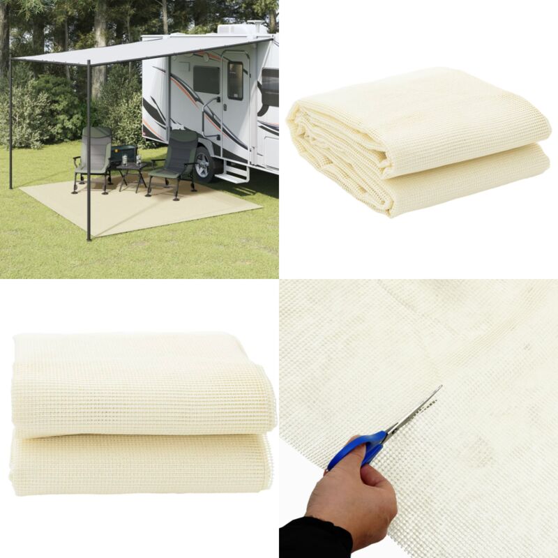 Tapis de tente crème 3x3 m - Tappeto Da Campeggio - Tappetino Per Tenda - Tappeto Impermeabile - Tappetino Pieghevole - Accessorio Per Campeggio