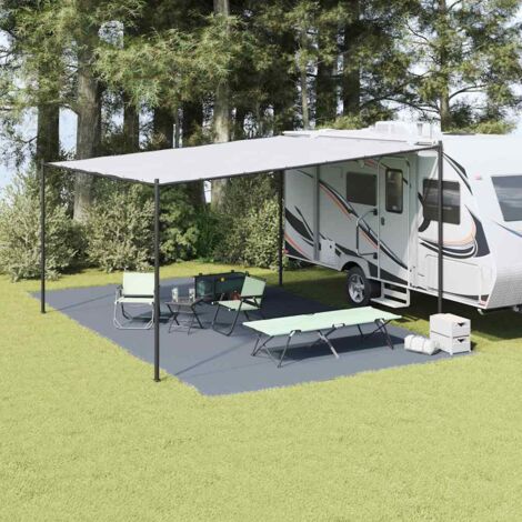 Tapis de tente-Tapis de camping Bleu et gris 700 x 400 cm Polyéthylène
