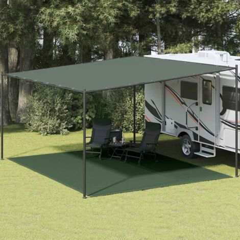 Tapis de tente, Tapis de jardin, Tapis de Camping extérieur 400x500 cm Vert foncé PEHD MKS11514
