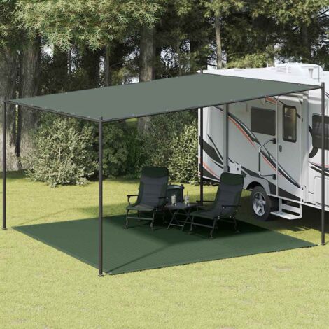 Tapis de tente-Tapis d'extérieur 400x400 cm Vert foncé PEHD 112953