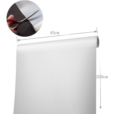 Tapis de tiroir, tapis antidérapant, tapis de tiroir pour étagères de réfrigérateur, peut être coupé sur mesure, 45 x 200 cm, transparent