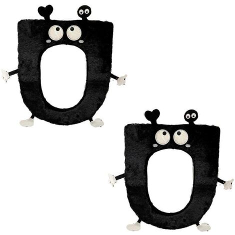Tapis de toilette épais pour l'hiver, tapis de toilette chaud noir