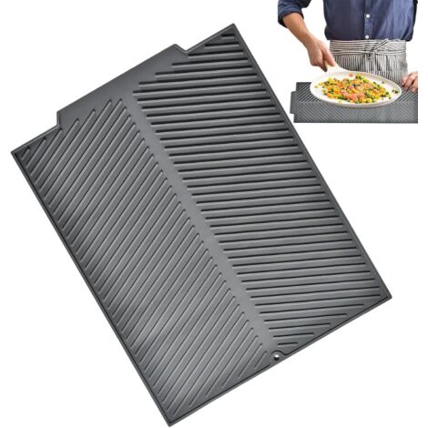 Tapis de vaisselle en silicone, tapis d'égouttement en