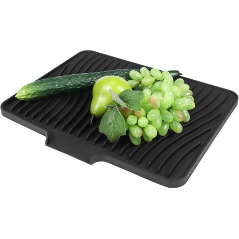 Tapis de vaisselle incliné pour évier, tapis d'égouttage en silicone pour salle de bain