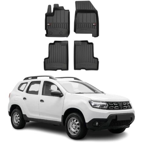 Tapis de Voiture 3D TPE Premium pour Dacia Duster II 2017 à 2023, Revêtement Tapis de Sol Auto, Intérieur antidérapant, Bords Hauts, Noir