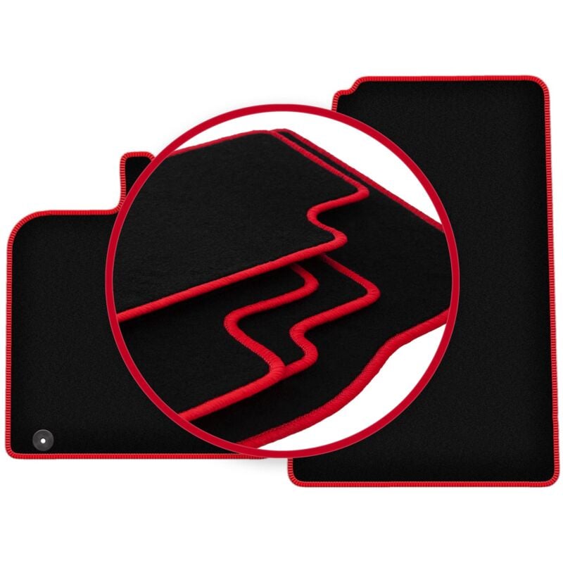 Tapis de voiture CARLUX-RED pour : Smart ForTwo II à hayon (2007-2014)