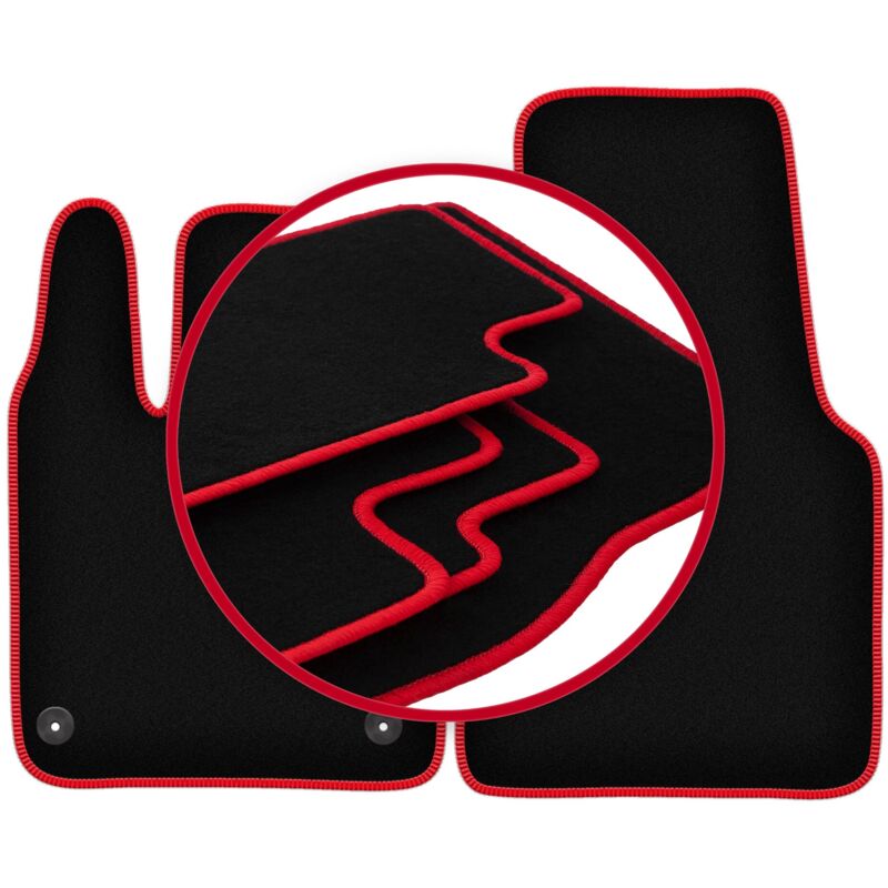 Tapis de voiture CARLUX-RED pour Smart Fortwo III à hayon (2014-2020)