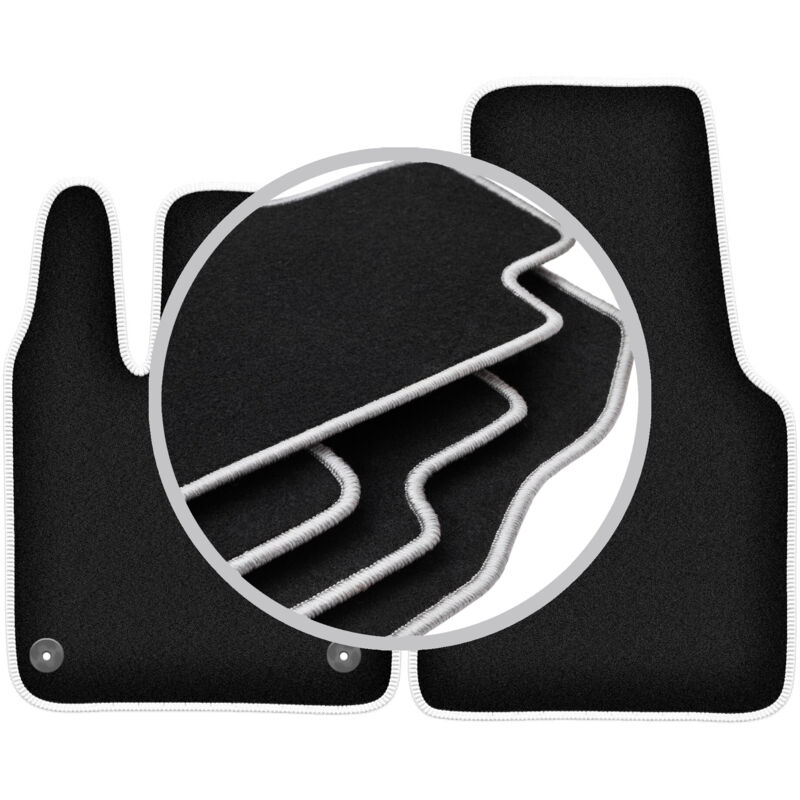 Tapis de voiture CARLUX-SILVER pour : Smart Fortwo III à hayon (2014-2020)