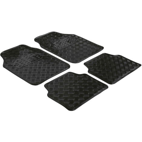 Tapis de voiture en caoutchouc Plaque de contrôle métallique look noir maxi