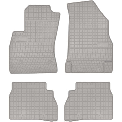 Tapis de voiture en caoutchouc pour: Fiat Doblo II combivan (2009-2020) - gris assorti