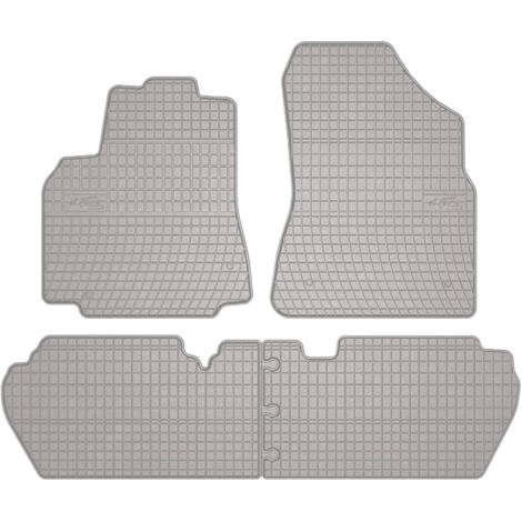 Tapis de voiture en caoutchouc pour : Peugeot Partner II Combivan, Tipi, 5 places (2008-2018) - gris assorti