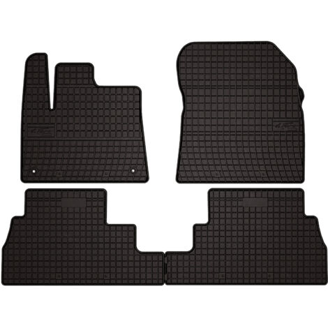 Tapis de voiture en caoutchouc pour : Peugeot Rifter combivan (2018-) - noir, montés