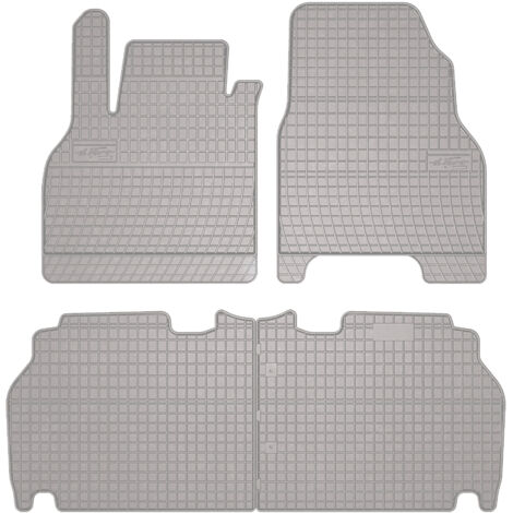 Tapis de voiture en caoutchouc pour: Renault Kangoo II combivan (2007-2021) - gris assorti
