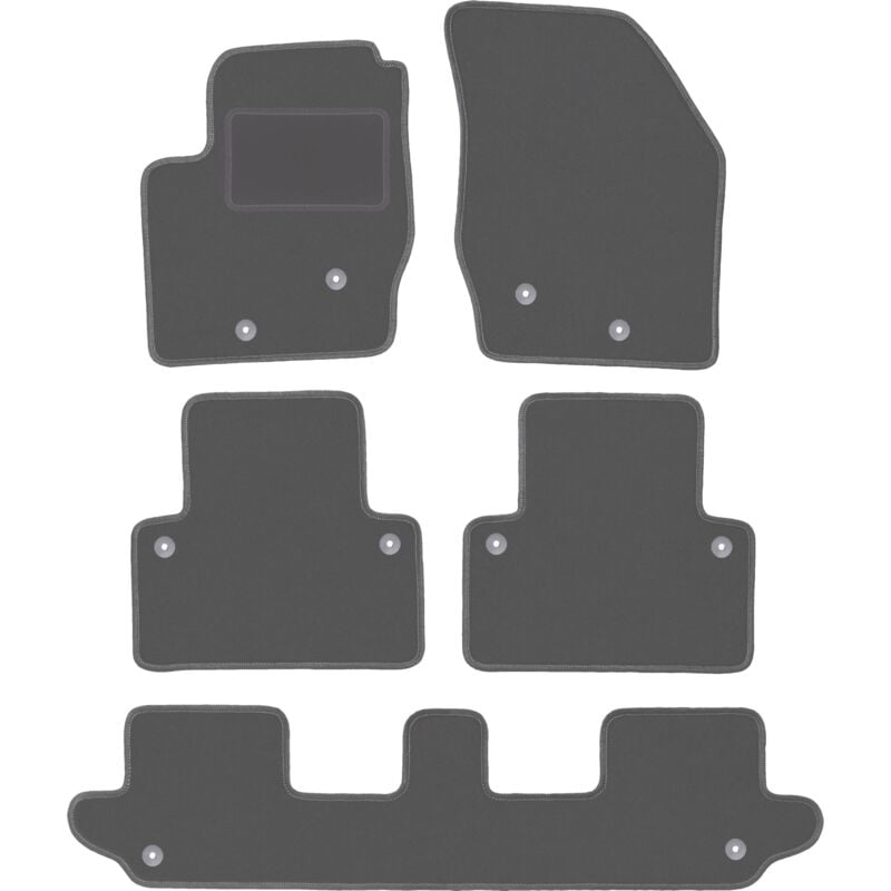 Tapis de voiture en graphite pour : Volvo XC90 I SUV 7 places. (2002-2014)