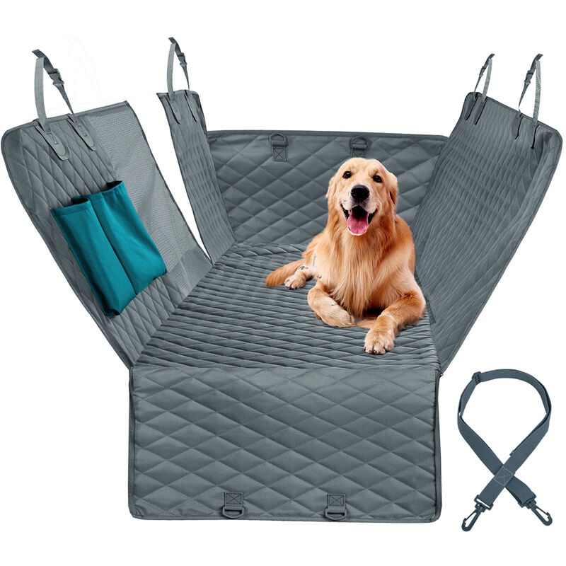 Tapis de voiture pour animaux de compagnie Tissu Oxford Tapis de chien imperméable gris longueur 153cm de large 143cm - Perle Rare