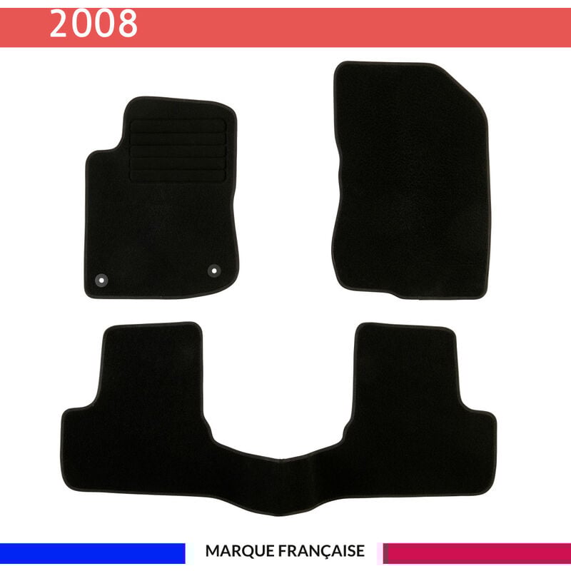 Tapis de voiture - Sur Mesure pour 2008 (2012 - 2019) - 3 pièces - Tapis de sol antidérapant pour automobile