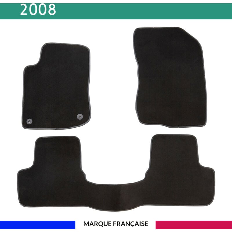 Tapis de voiture - Sur Mesure pour 2008 (2013 - 2019) - 3 pièces - Tapis de sol antidérapant pour automobile