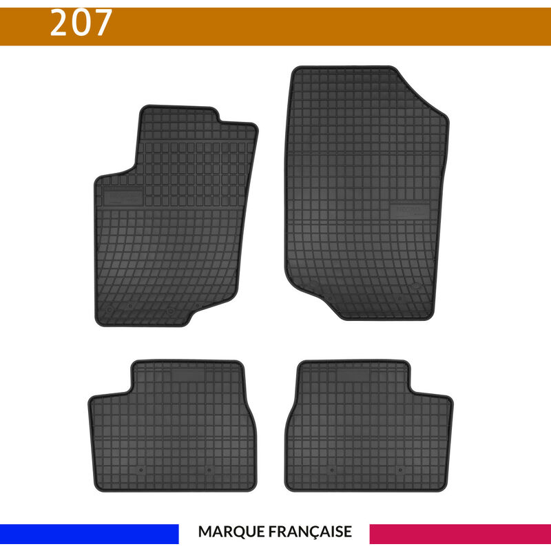 Autosweet - Tapis de voiture - Sur Mesure pour 207 / 207 sw / 207+ (2006 - 2014) - 4 pièces - Tapis de sol antidérapant pour automobile - Souple