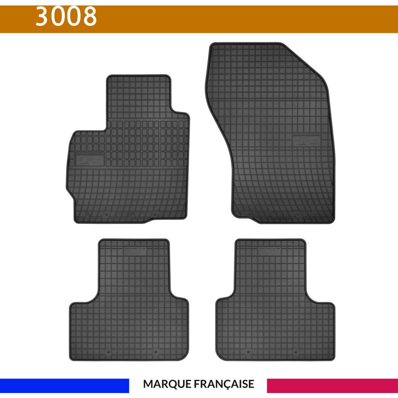 Tapis de voiture - Sur Mesure pour 3008 (2009 - 2016) - 4 pièces - Tapis de sol antidérapant pour automobile - Souple