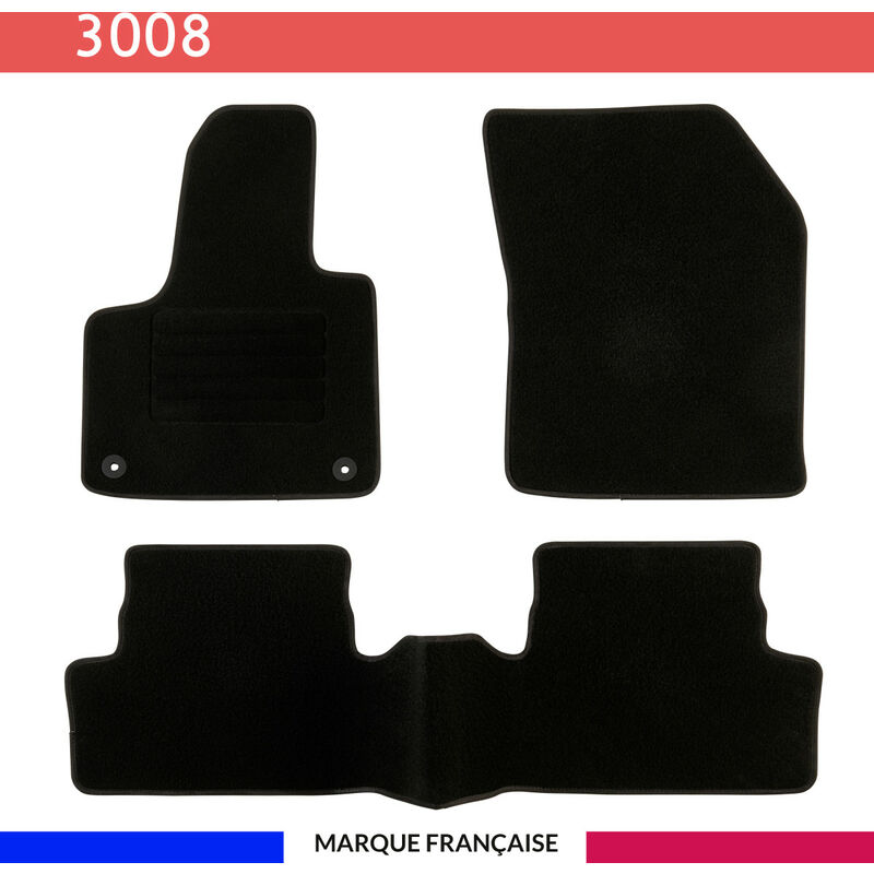 Tapis de voiture - Sur Mesure pour 3008 (2016 - 2020) - 3 pièces - Tapis de sol antidérapant pour automobile