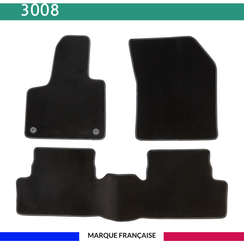 Tapis de voiture - Sur Mesure pour 3008 (2016 - 2020) - 3 pièces - Tapis de sol antidérapant pour automobile