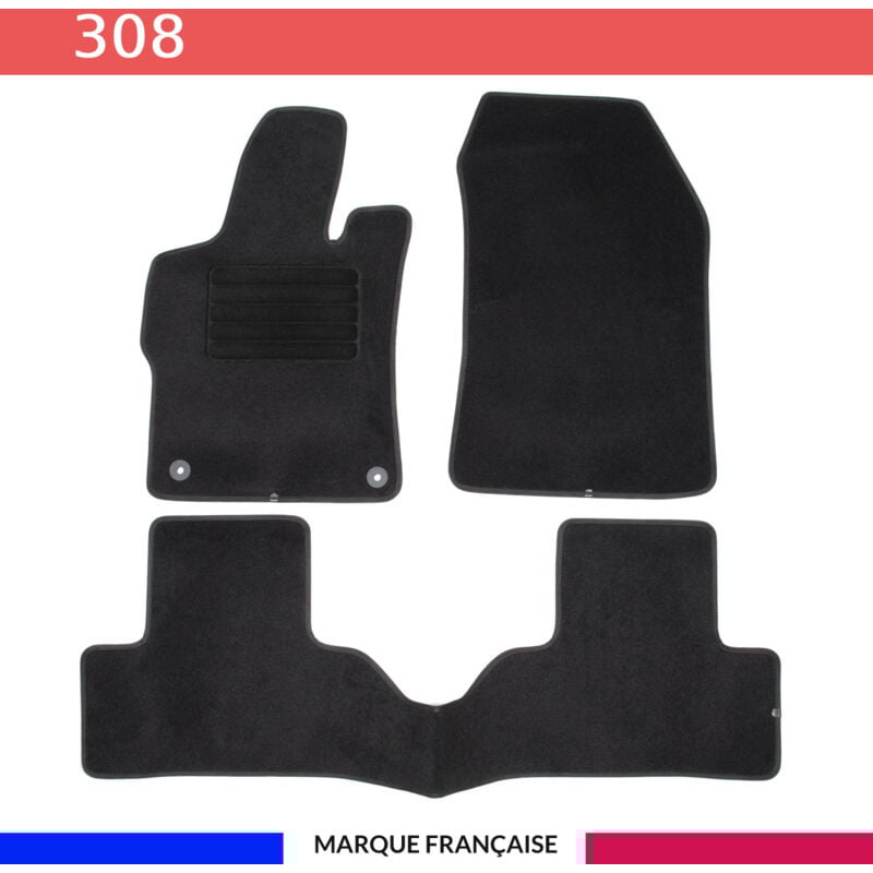 Tapis de voiture - Sur Mesure pour 3008 (dès 12/2020) - 3 pièces - Tapis de sol antidérapant pour automobile