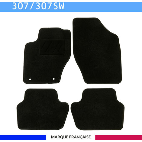 Tapis de voiture - Sur Mesure pour 307 / 307 SW (2000 - 2009) - 4 pièces - Tapis de sol antidérapant pour automobile