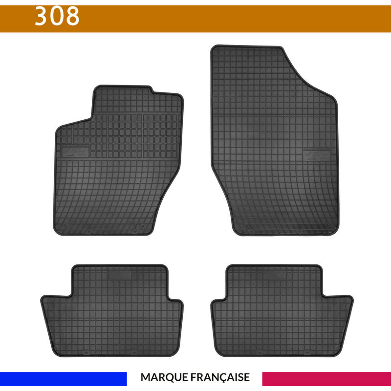 Tapis de voiture - Sur Mesure pour 308 / 308SW (2007 - 2013) - 4 pièces - Tapis de sol antidérapant pour automobile - Souple