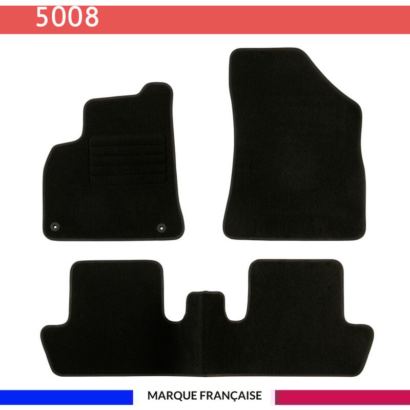 Tapis de voiture - Sur Mesure pour 5008 (2009 - 2017) - 3 pièces - Tapis de sol antidérapant pour automobile