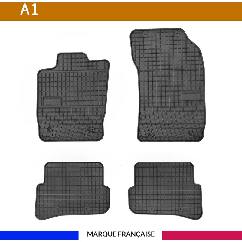 Autosweet - Tapis de voiture - Sur Mesure pour A1/ S1 sportback (2010 - 2018) - 4 pièces - Tapis de sol antidérapant pour automobile - Souple