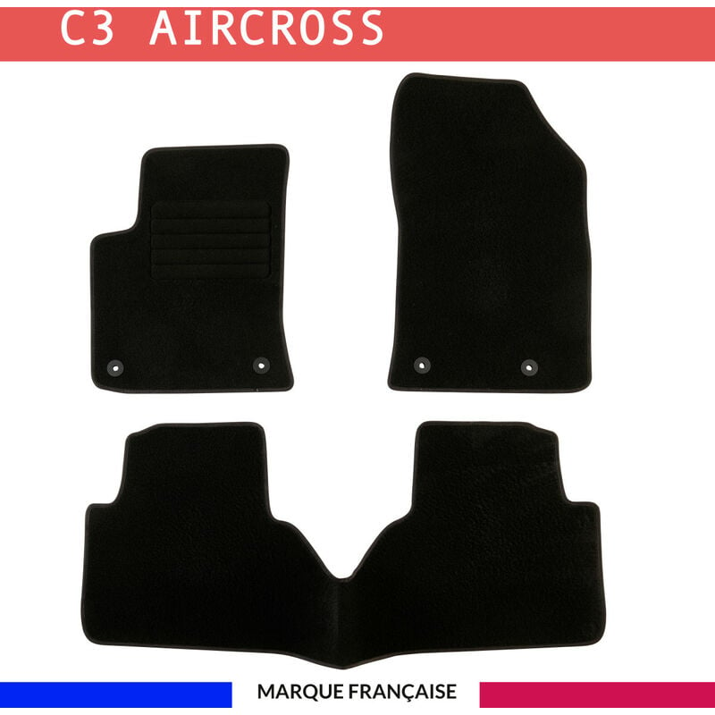 Tapis de voiture - Sur Mesure pour C3 aircross (dès 2017) - 3 pièces - Tapis de sol antidérapant pour automobile